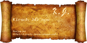 Kirsch János névjegykártya